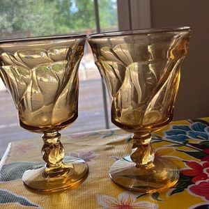 2 Fostoria JAMESTOWN AMBER 5 3/4" - 9 OZ WATER GOBLETS